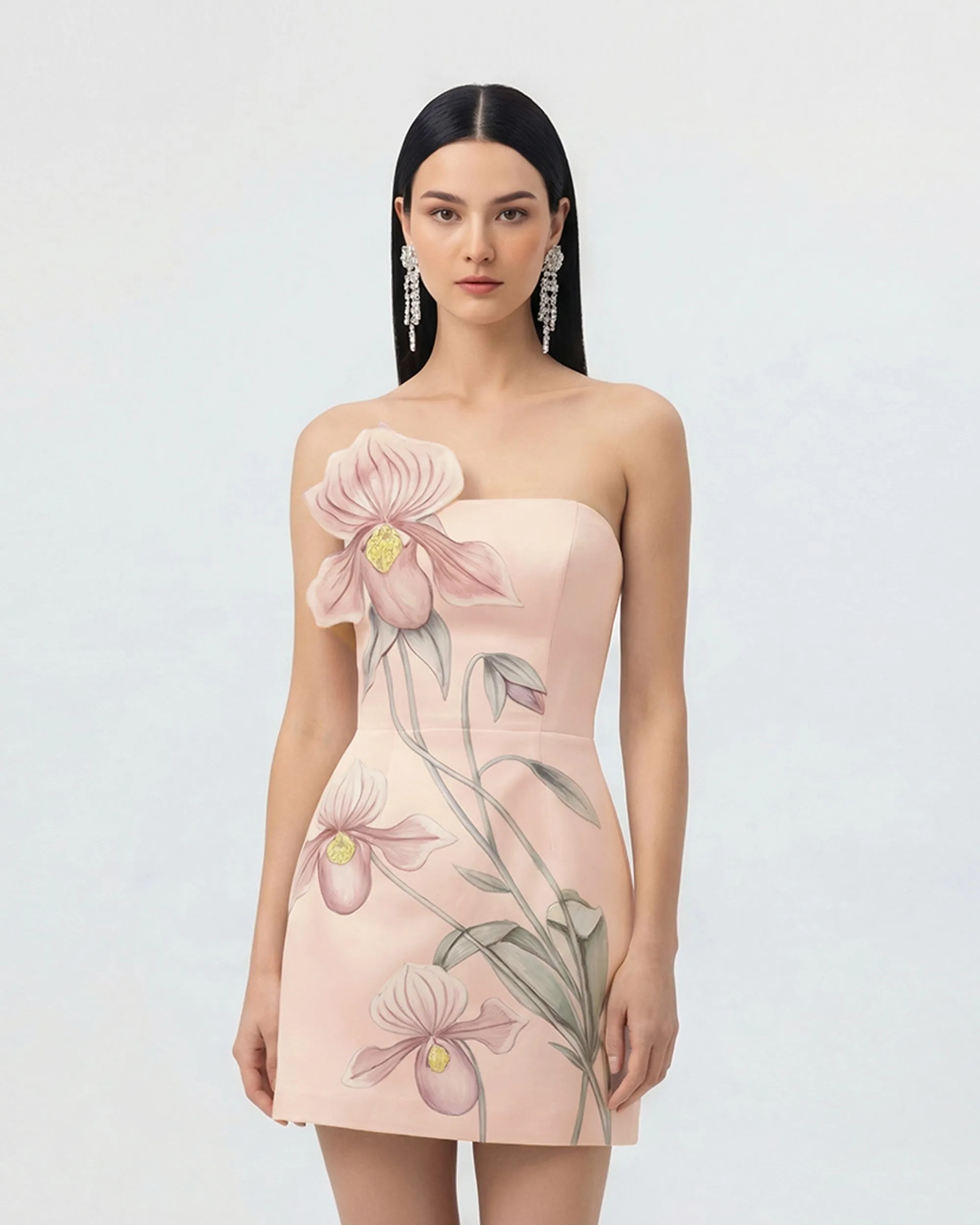 Slipper Orchid Appliqué Mini Dress - Pink sold by JW PEI