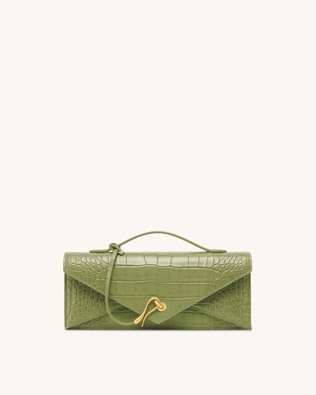 Celeste Envelope Top Handle Bag - Green Croc made by JW PEI