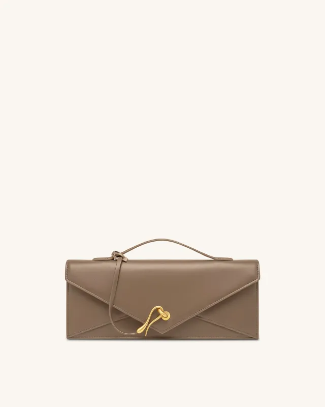 Celeste Envelope Top Handle Bag - Chocolate Brown made by JW PEI