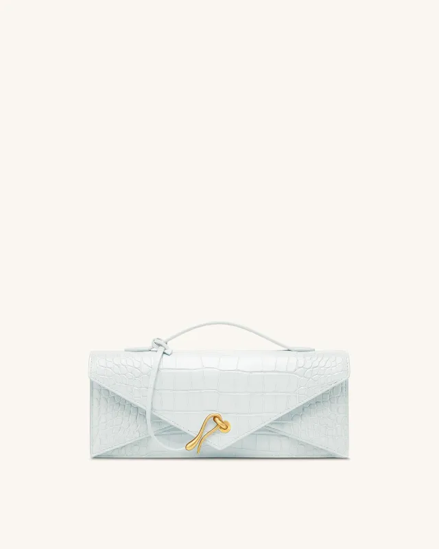 Celeste Envelope Top Handle Bag - Light Blue Croc made by JW PEI