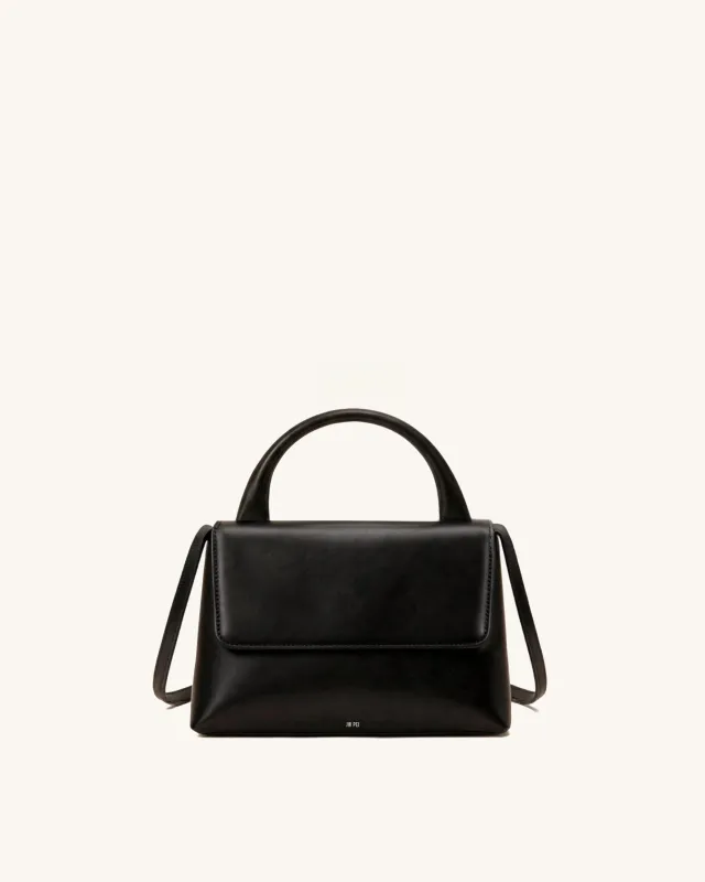 Della Structured Top Handle Bag - Black made by JW PEI