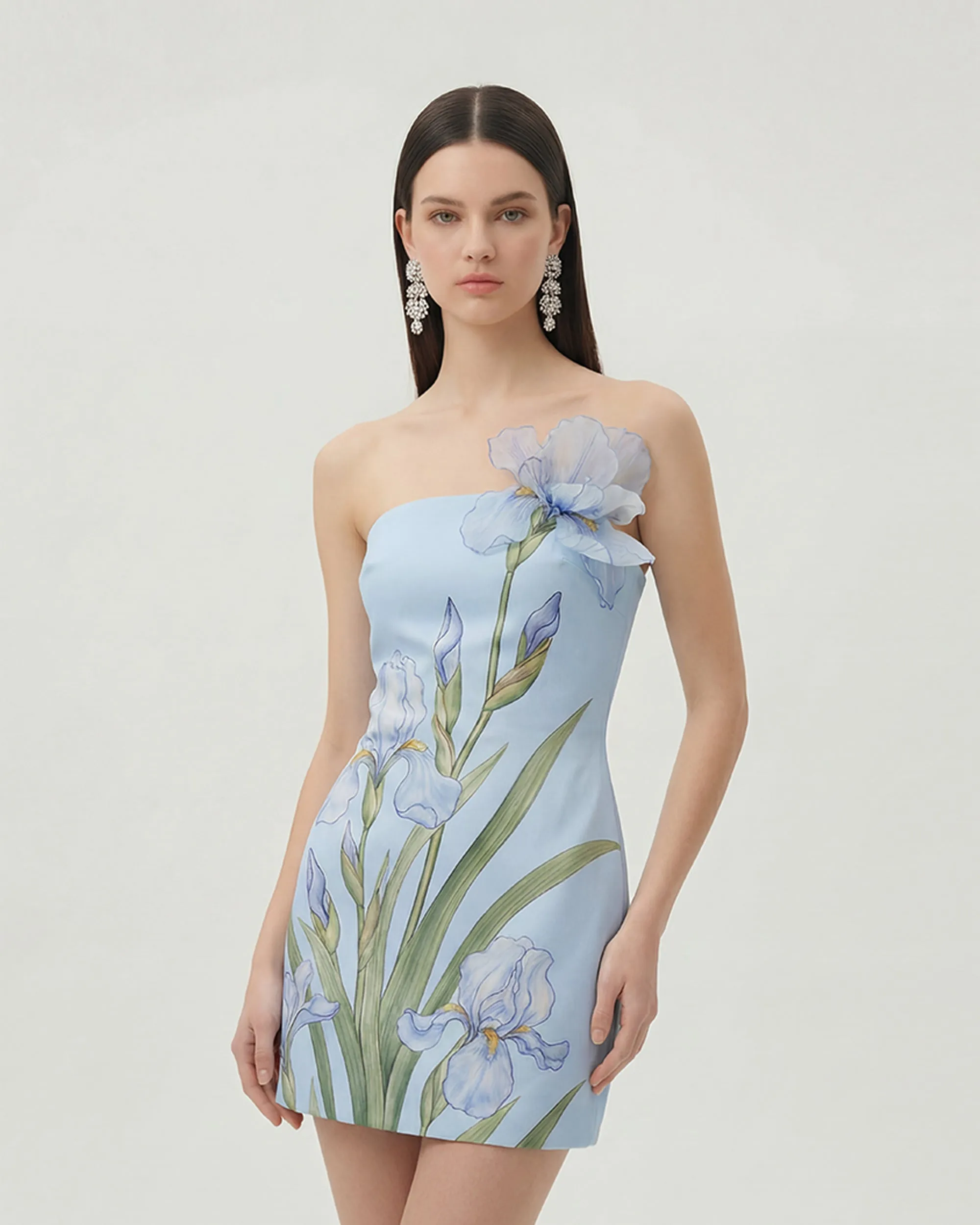 Floral Printed Mini Dress - Blue sold by JW PEI