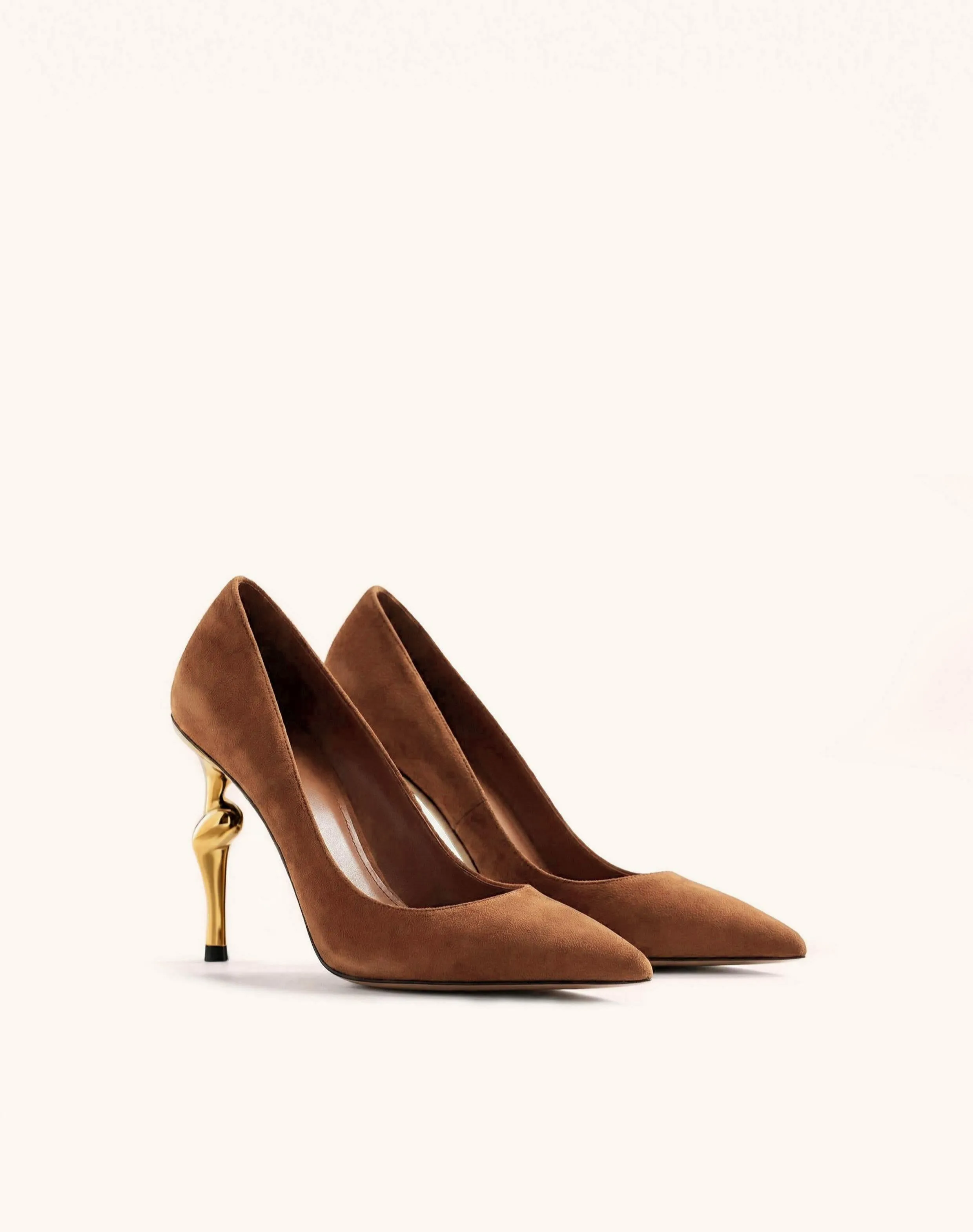 Hazel Faux Suede Modern Heels - Brown sold by JW PEI product image thumbnail 2