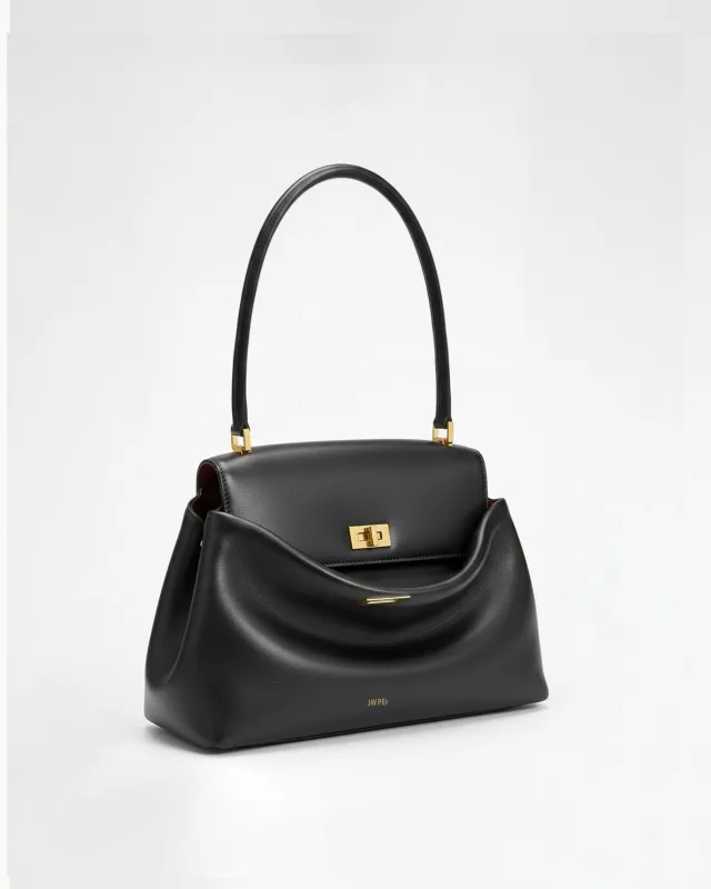 Luna Draped Shoulder Bag - Black made by JW PEI