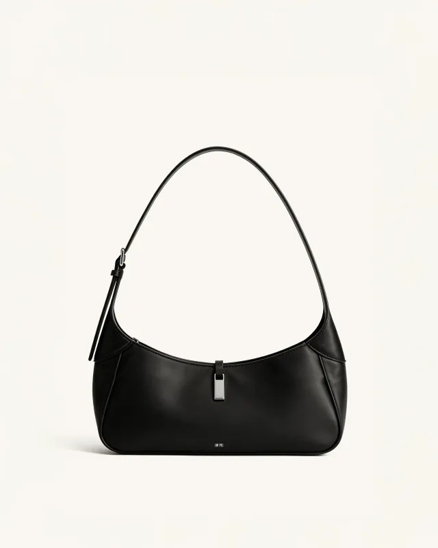 Riley Smooth Shoulder Bag - Black made by JW PEI