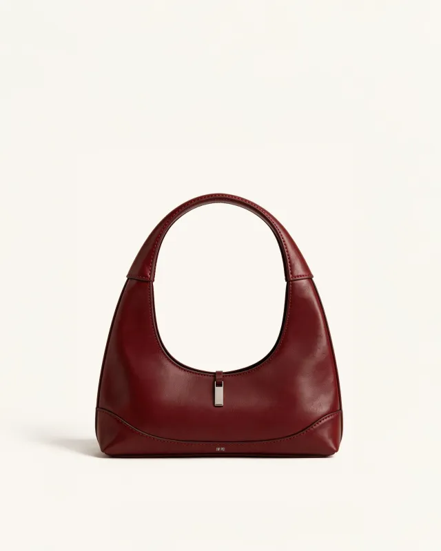 Aria Crescent Shoulder Bag - Burgundy made by JW PEI