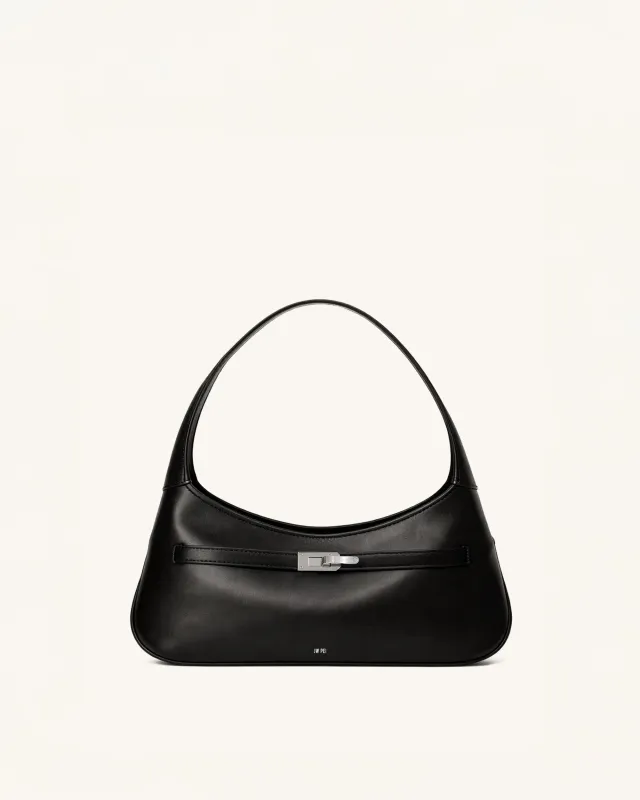 Mia Curved Shoulder Bag - Black made by JW PEI