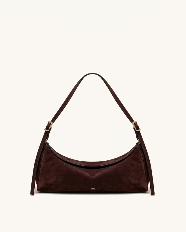 Aria Faux Suede Shoulder Bag - Brown made by JW PEI