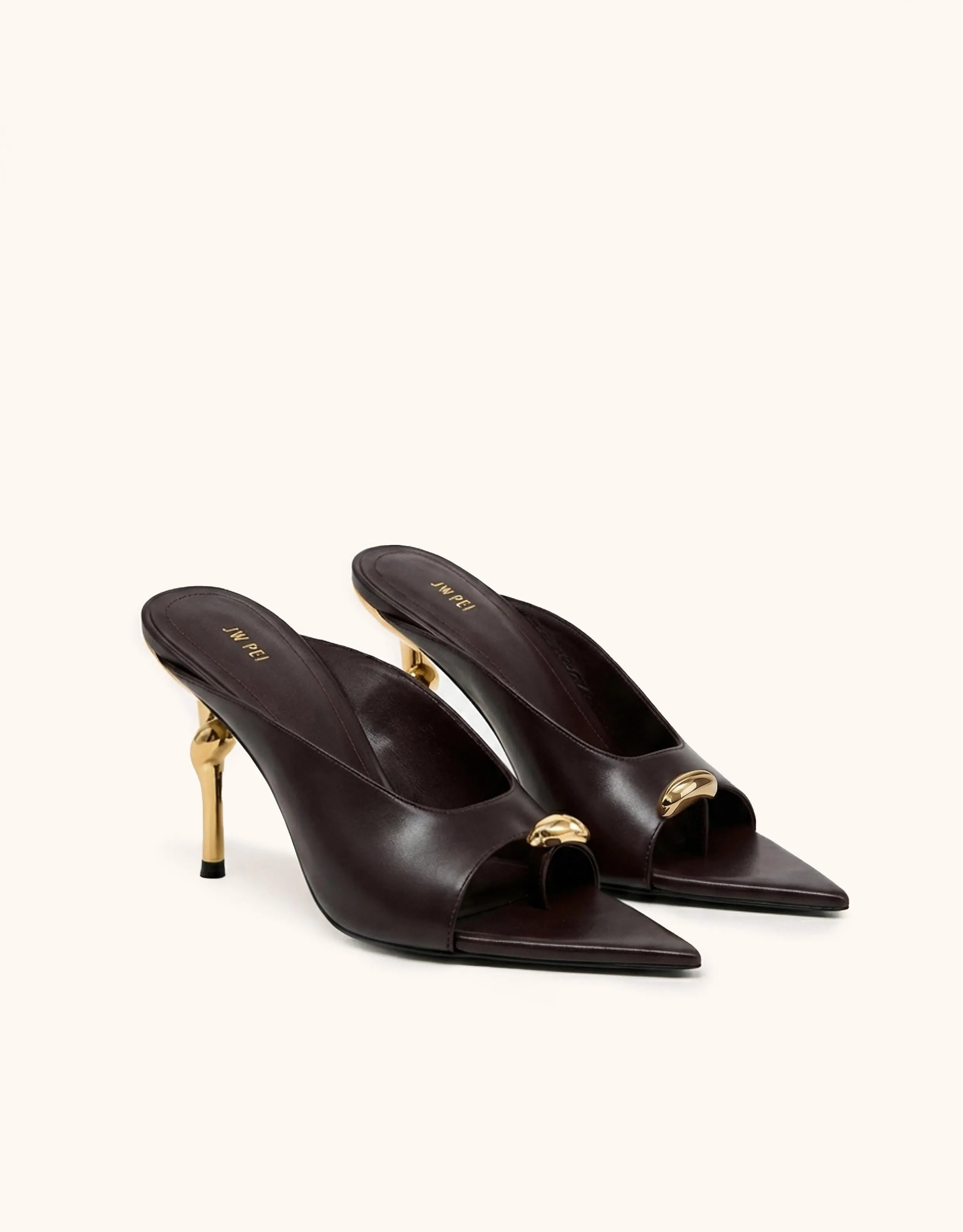 Noemi Pointed-Toe Mule Heels - Burgundy sold by JW PEI