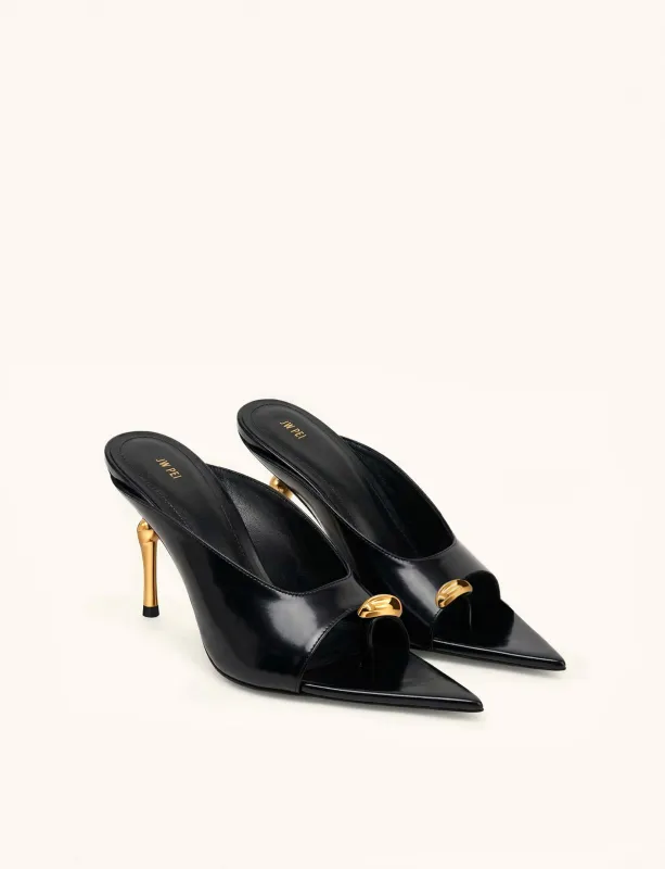 Noemi Pointed-Toe Mule Heels - Black made by JW PEI