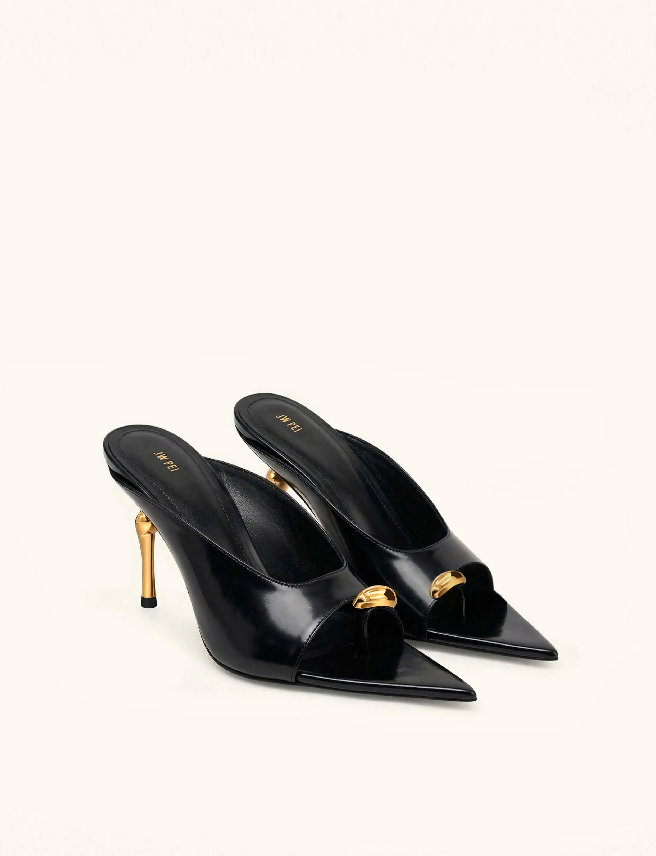 Noemi Pointed-Toe Mule Heels - Black sold by JW PEI