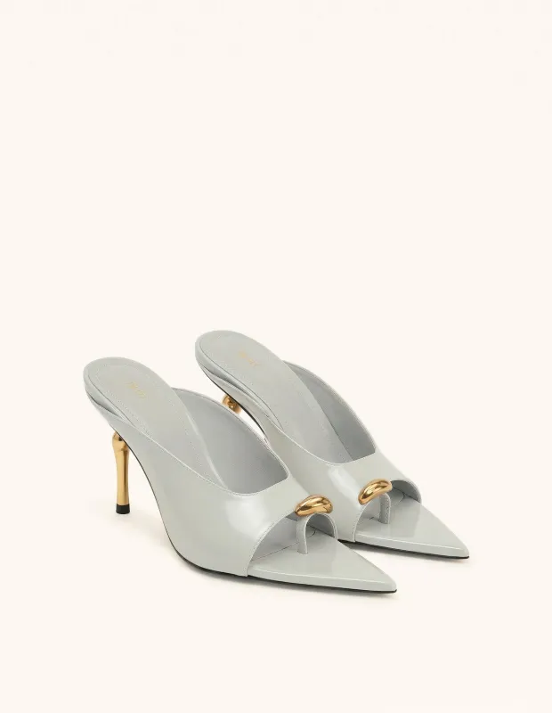 Noemi Pointed-Toe Mule Heels - Gray made by JW PEI
