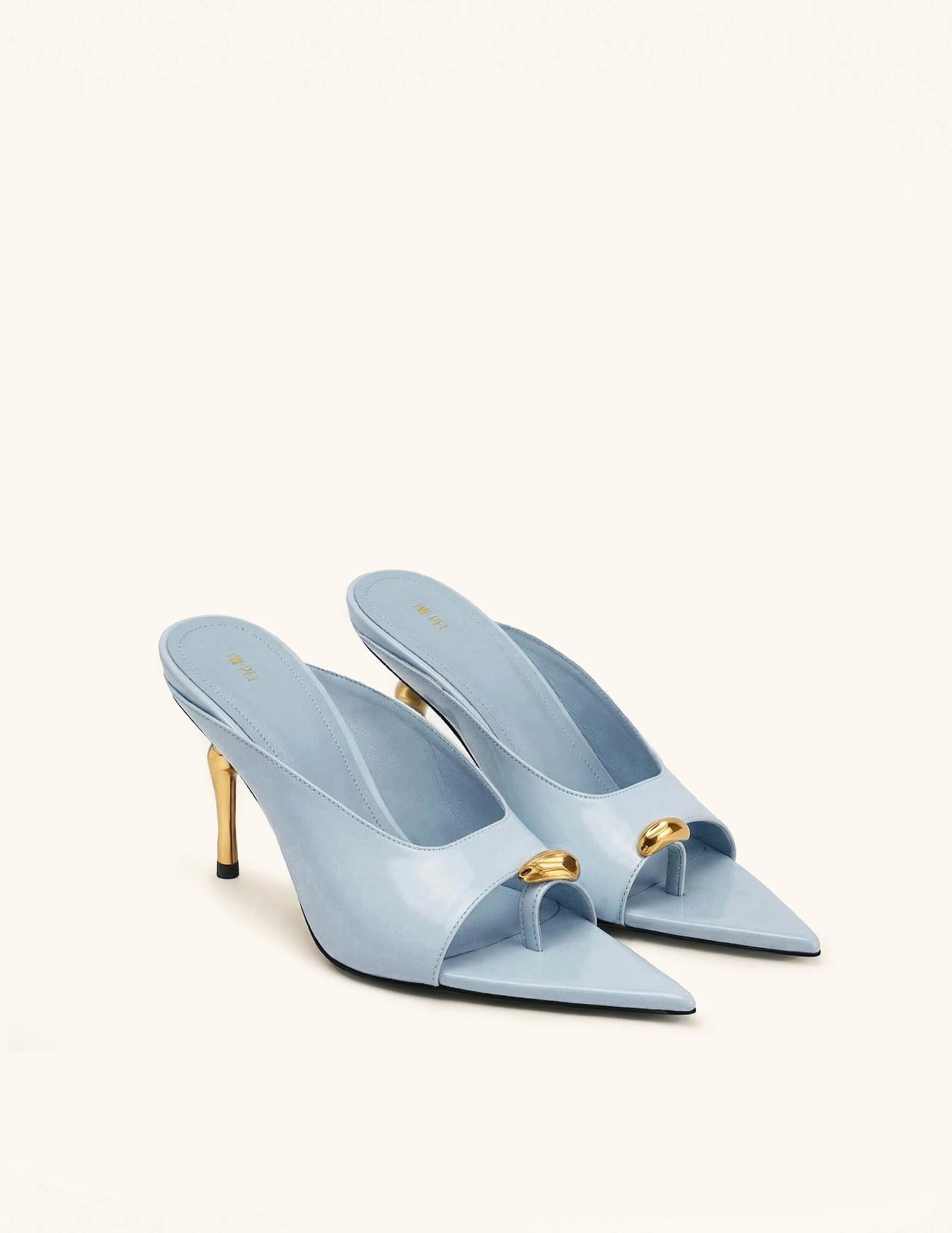 Noemi Pointed-Toe Mule Heels - Blue sold by JW PEI