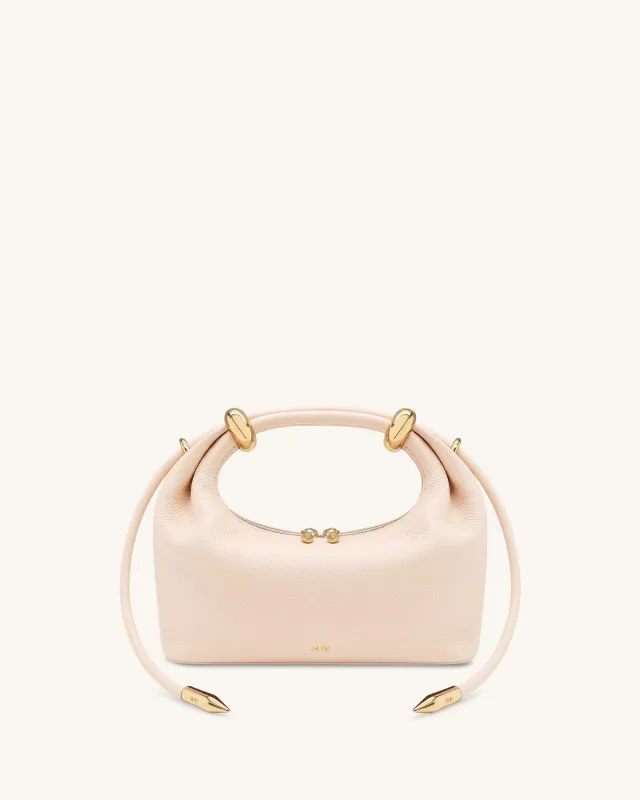 Ellie Metal Ring Embellished Top Handle Bag - Light Pink made by JW PEI