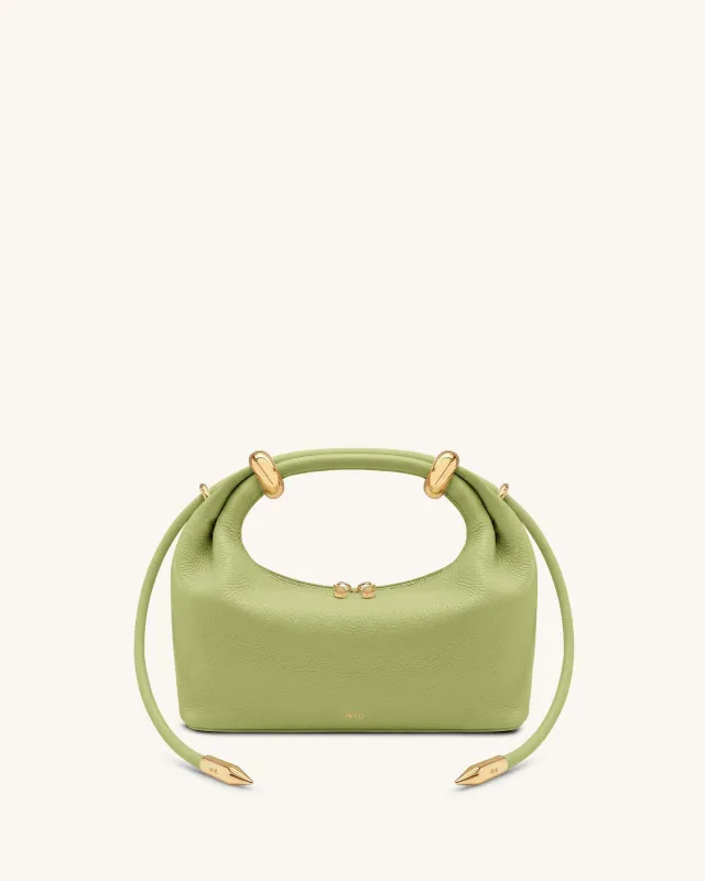Ellie Metal Ring Embellished Top Handle Bag - Green made by JW PEI