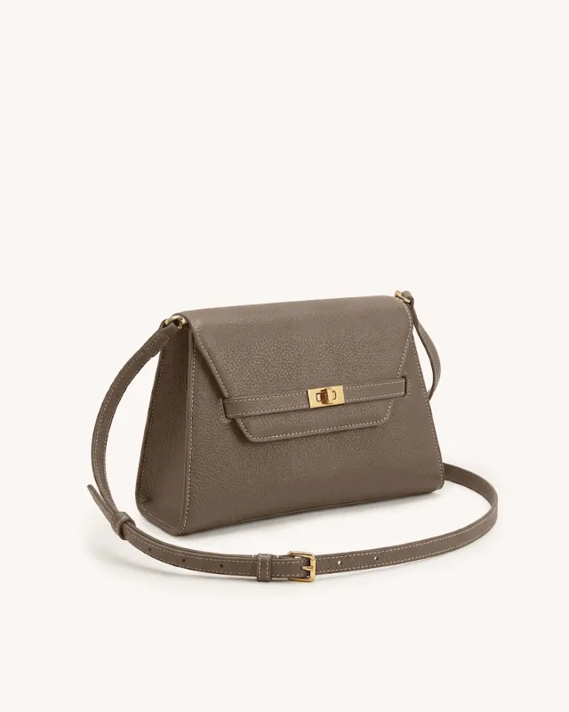 Piper Pebbled Crossbody Bag - Taupe made by JW PEI