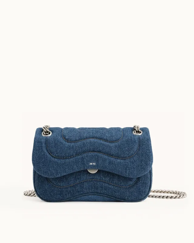 Tina Quilted Chain Crossbody - Blue Denim made by JW PEI