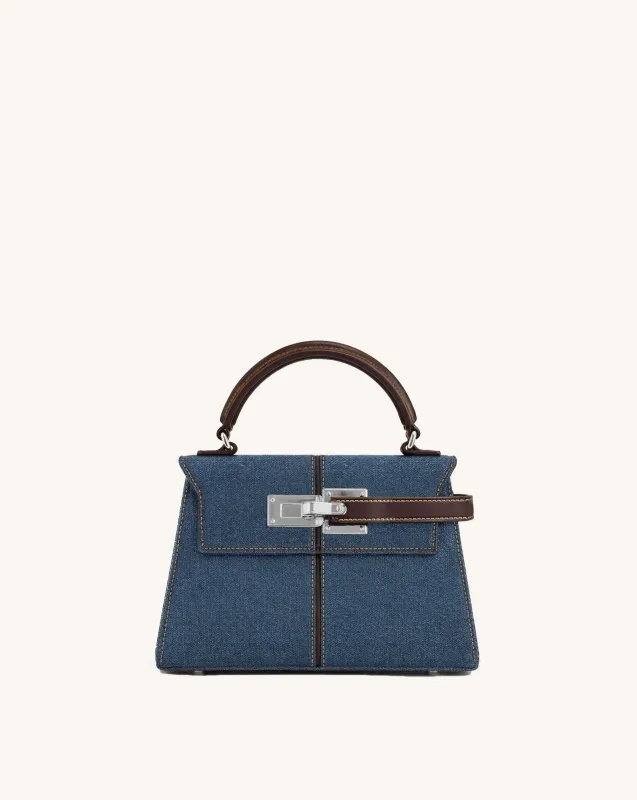 Elise Top Handle Bag - Blue Denim made by JW PEI