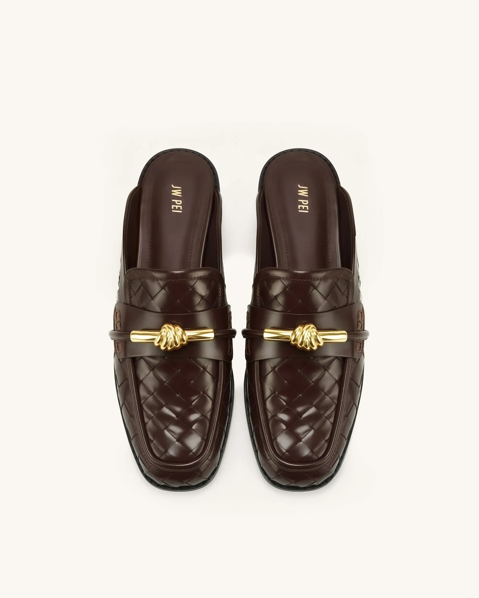 Elowen Woven Horsebit Mule Loafers - Chocolate Brown sold by JW PEI product image thumbnail 2