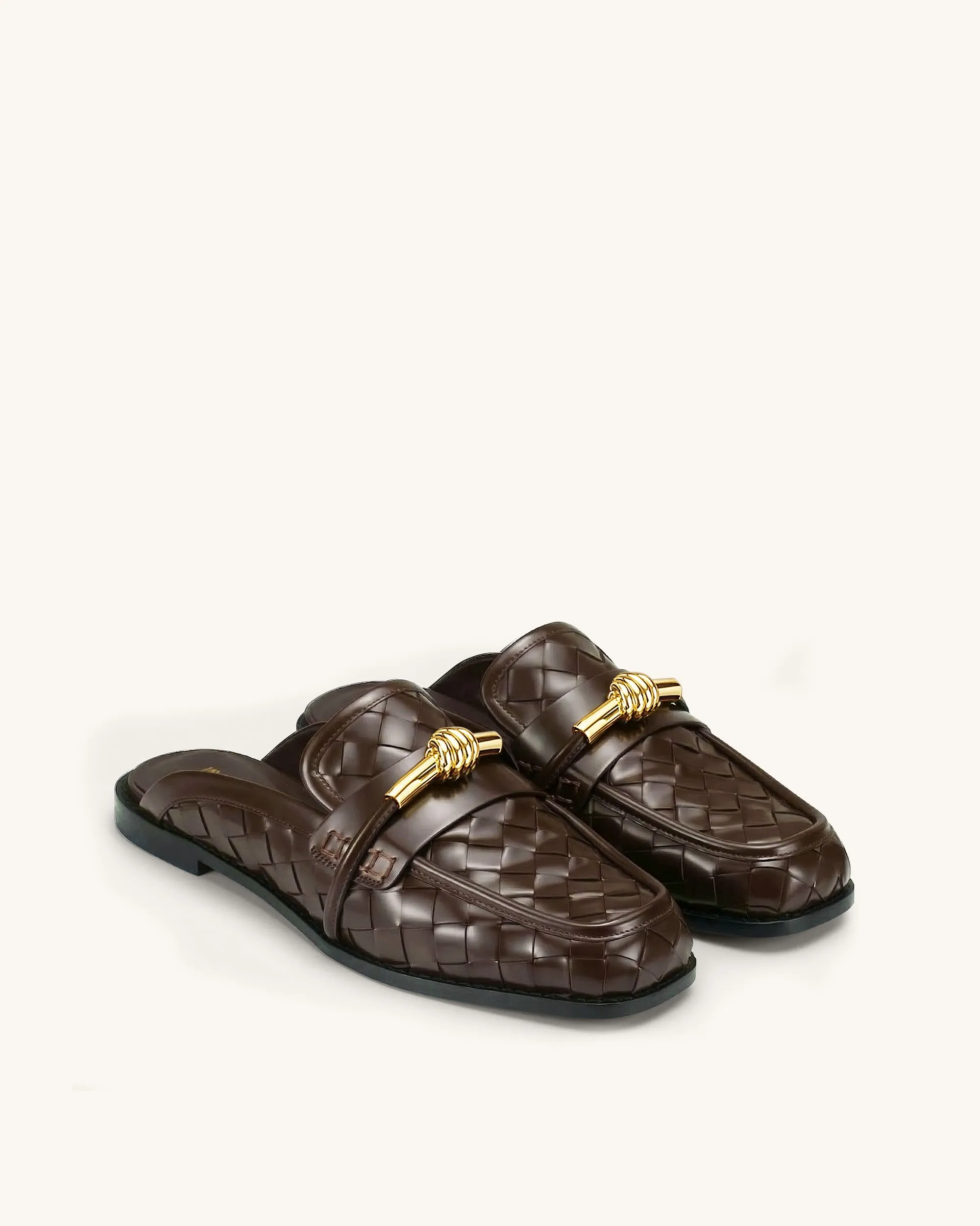 Elowen Woven Horsebit Mule Loafers - Chocolate Brown sold by JW PEI product image thumbnail 3