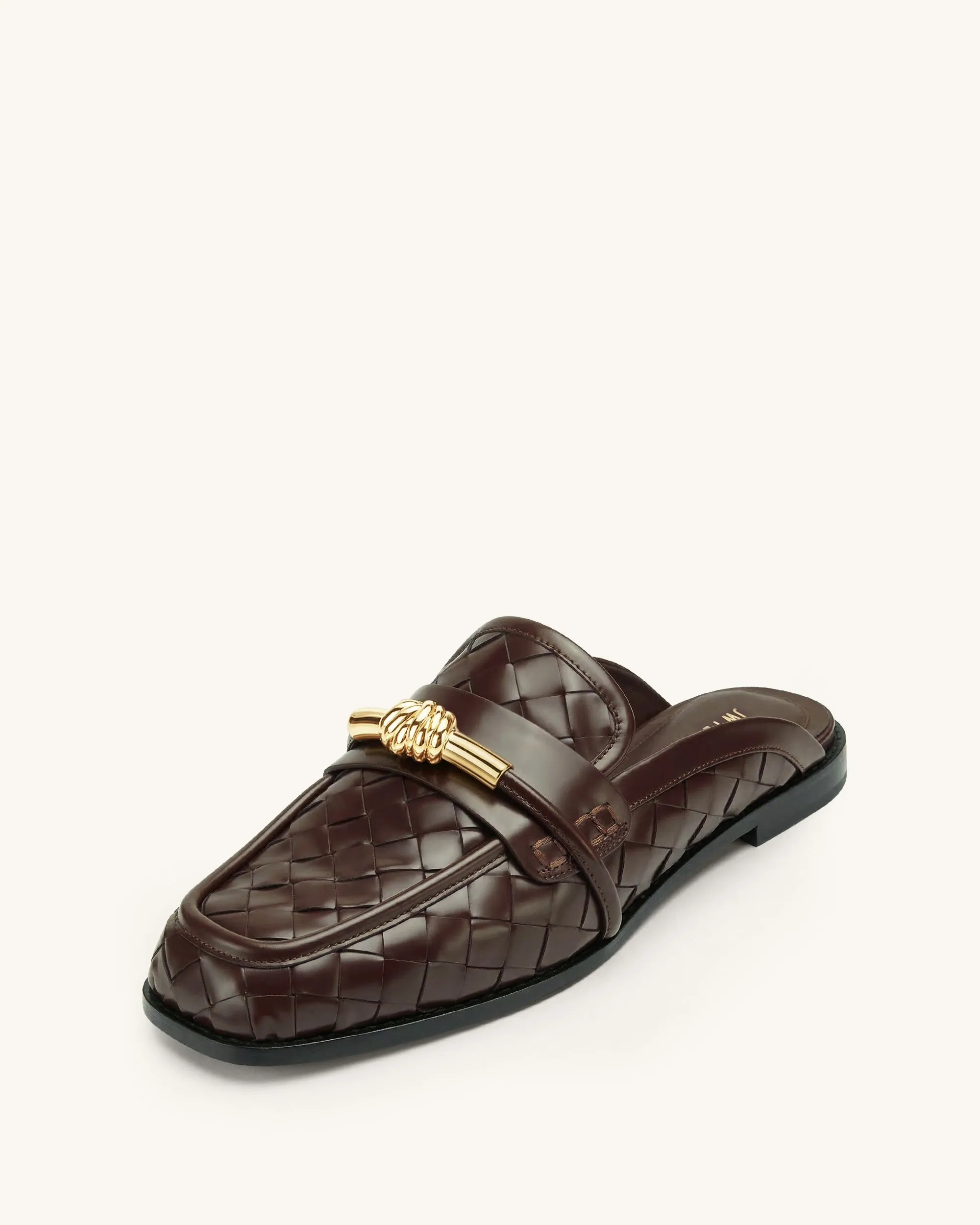 Elowen Woven Horsebit Mule Loafers - Chocolate Brown sold by JW PEI product image thumbnail 4
