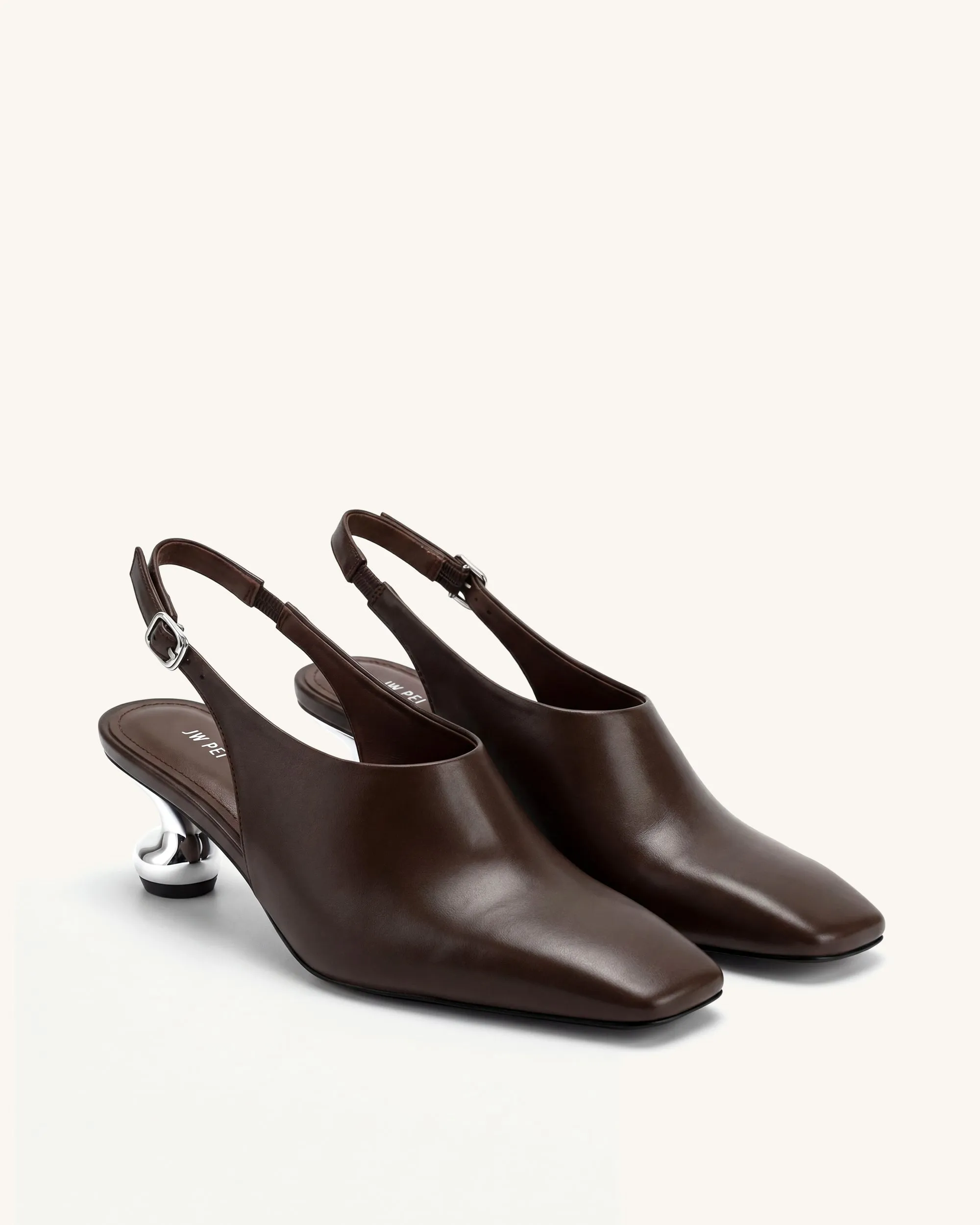 Hannah Sculptural Heel Slingback Pumps - Dark Brown sold by JW PEI product image thumbnail 2