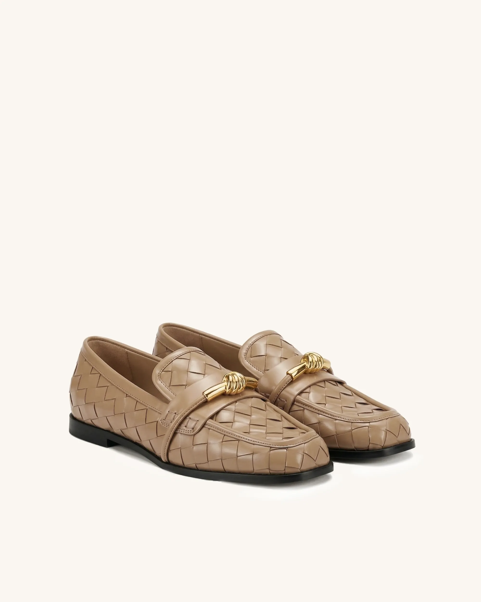 Elowen Woven Horsebit Loafers - Khaki sold by JW PEI