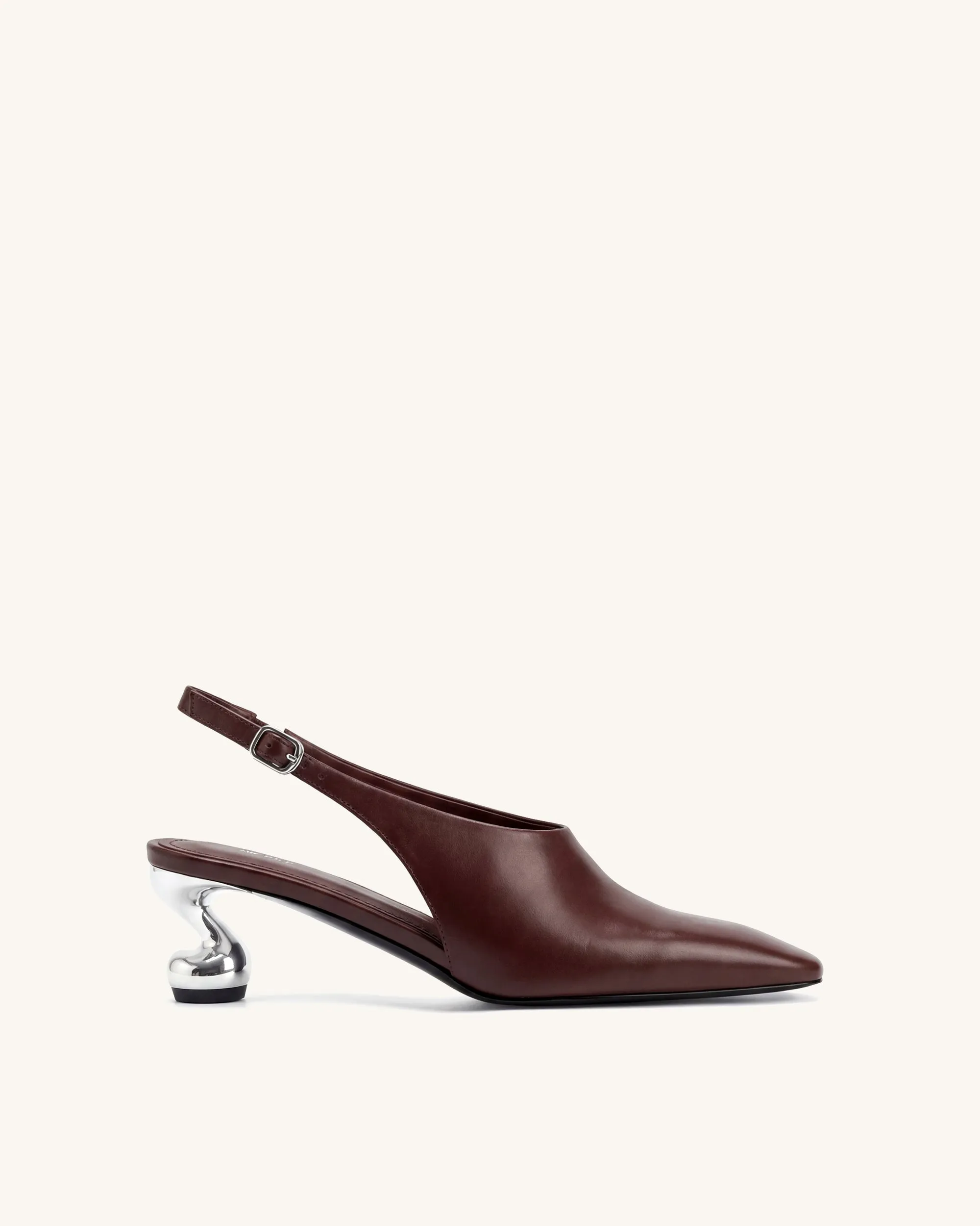 Hannah Sculptural Heel Slingback Pumps - Burgundy sold by JW PEI