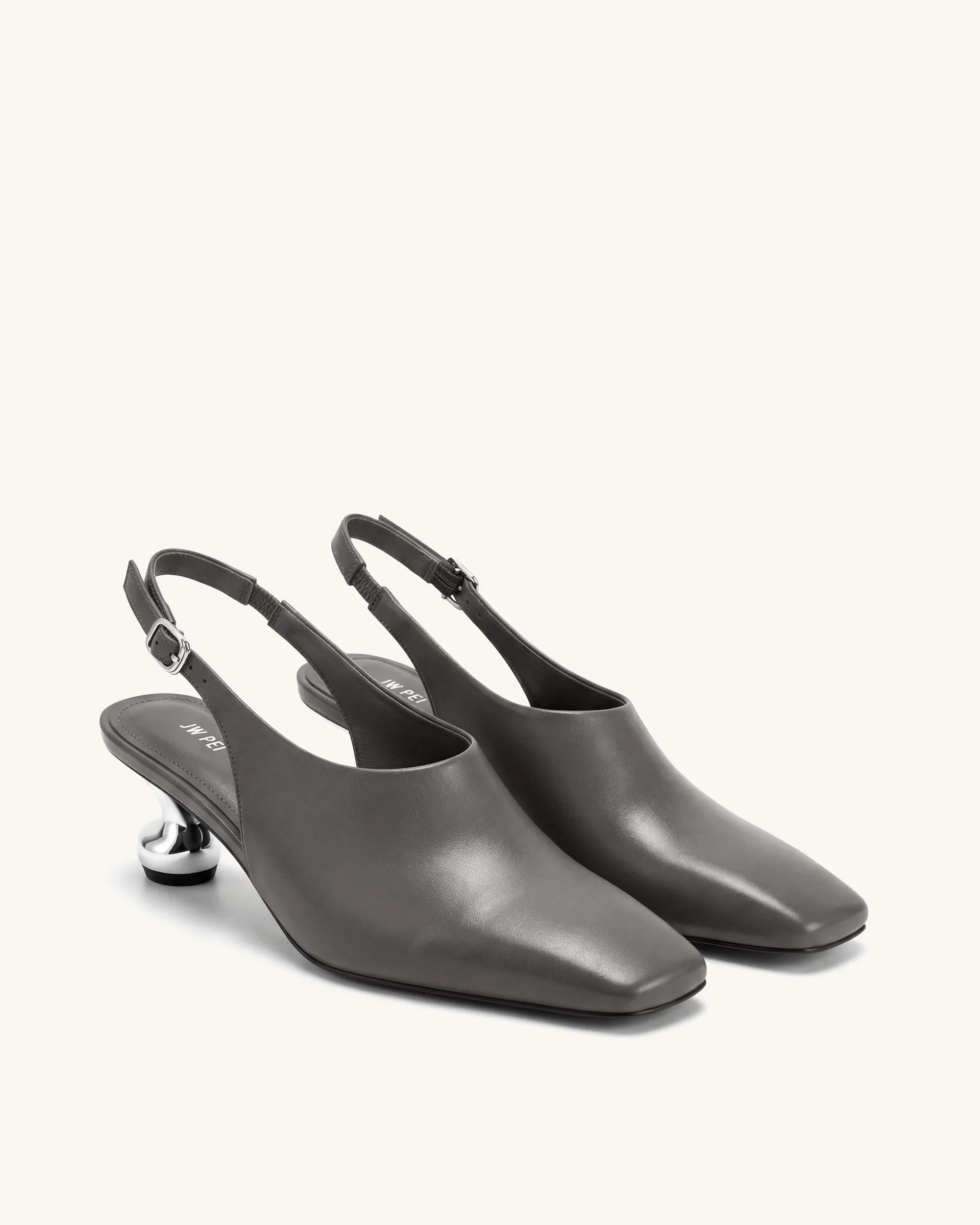 Hannah Sculptural Heel Slingback Pumps - Gray sold by JW PEI product image thumbnail 2