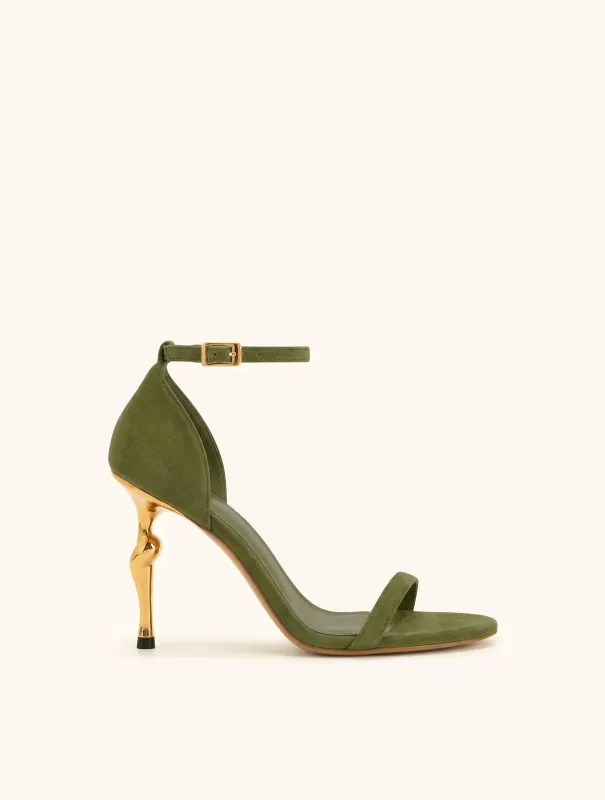 Alivia Ankle Strap Suede Sandals - Green made by JW PEI