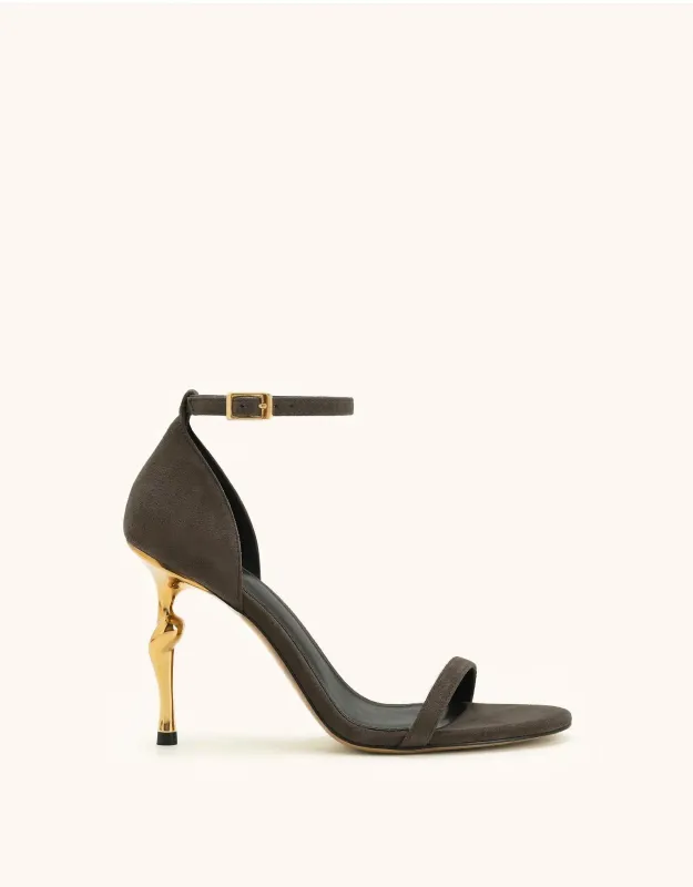 Alivia Ankle Strap Suede Sandals - Gray made by JW PEI