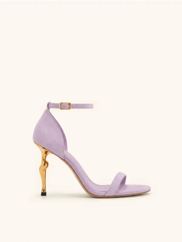 Alivia Ankle Strap Suede Sandals - Purple made by JW PEI