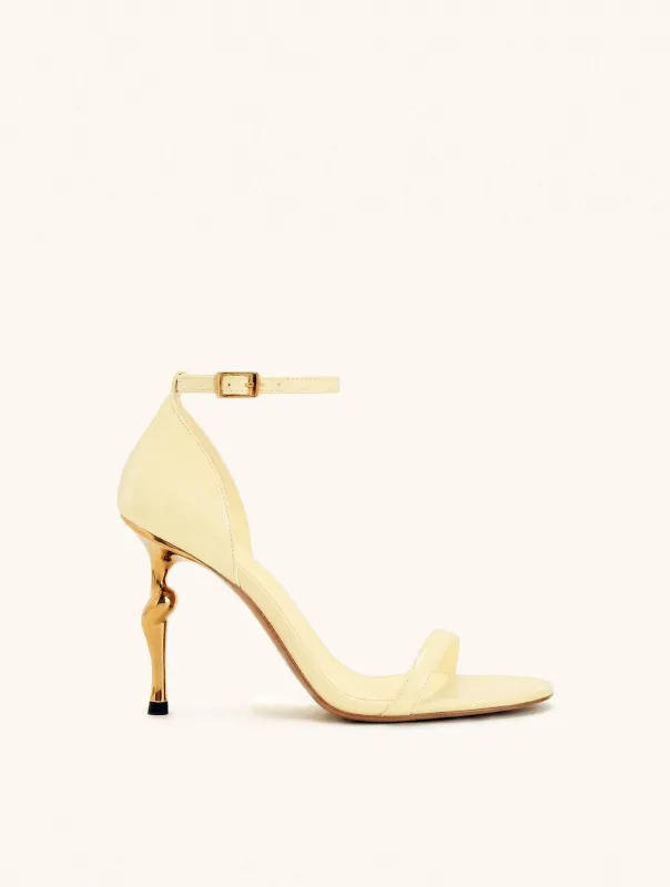 Alivia Ankle Strap Sandals - Pale Yellow made by JW PEI