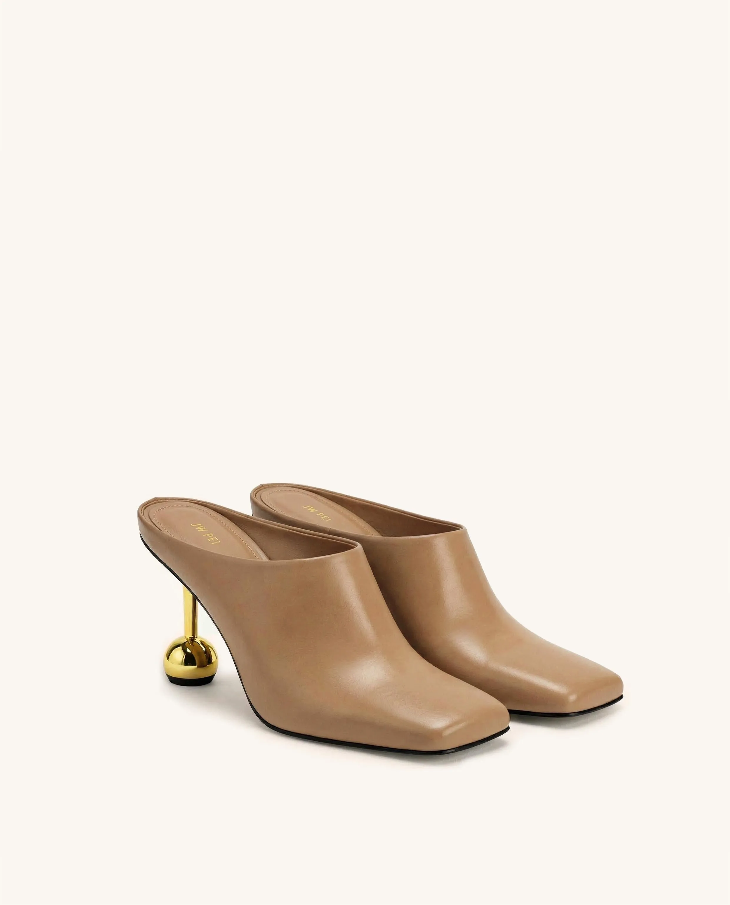 Sofia Square Toe Mule Heels - Khaki sold by JW PEI product image thumbnail 2