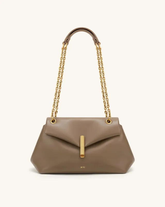 Valerie Chain Flap Shoulder Bag - Taupe made by JW PEI