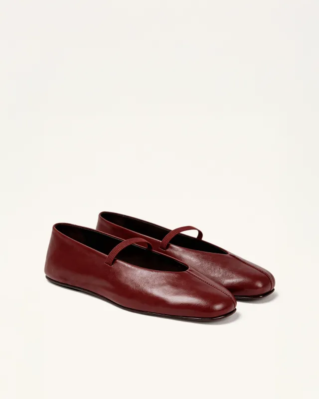 Luna Simple Mary Janes – Burgundy made by JW PEI