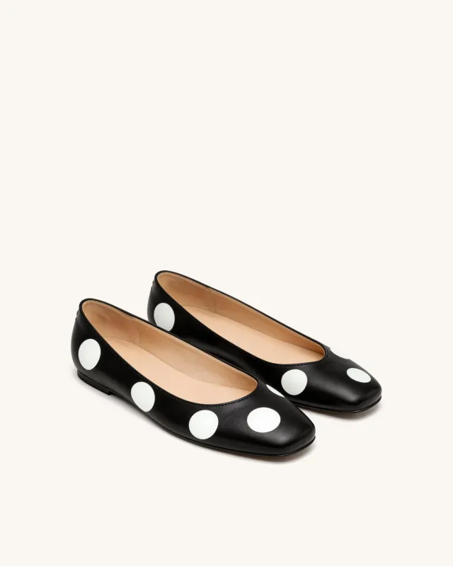 Molly Polka Dot Flats – Black made by JW PEI