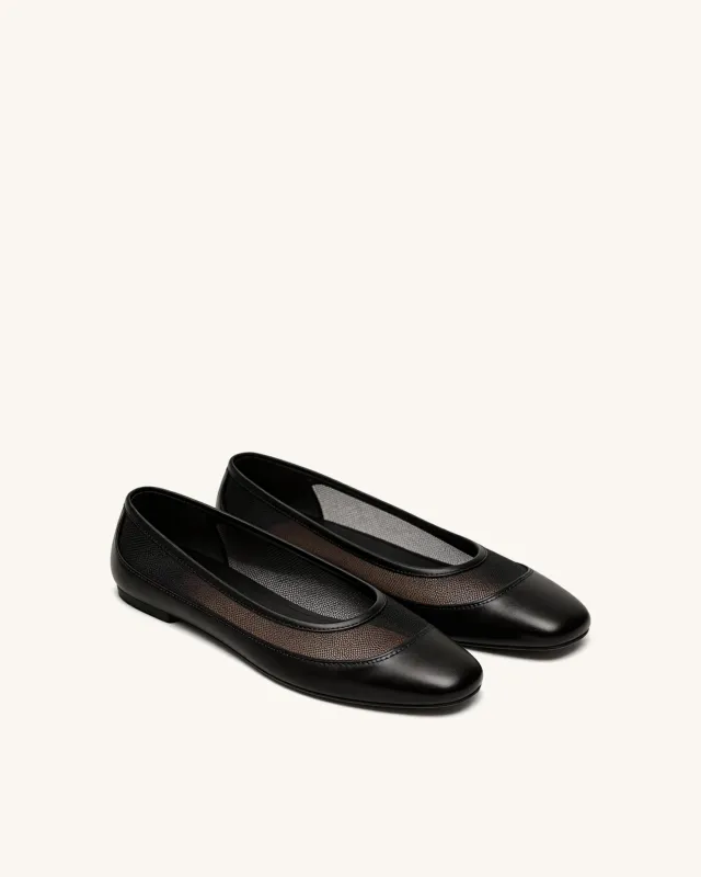 Olivia Mesh Flats – Black made by JW PEI