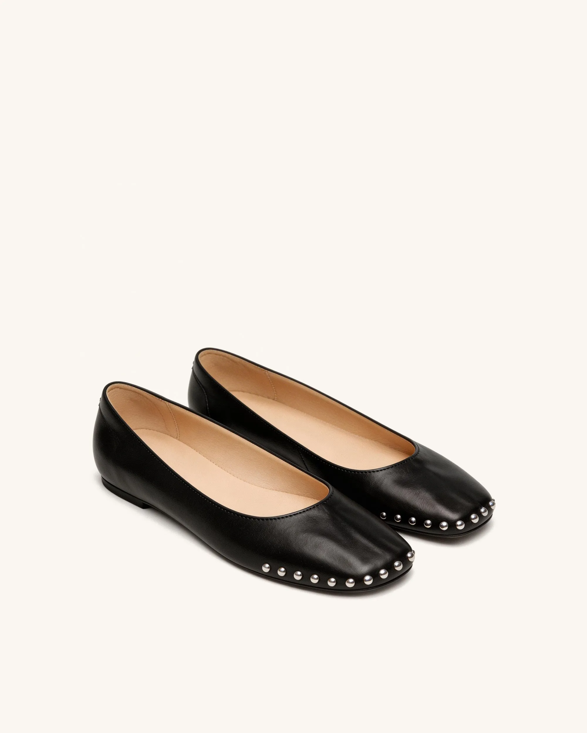 Emily Studded Flats – Black sold by JW PEI