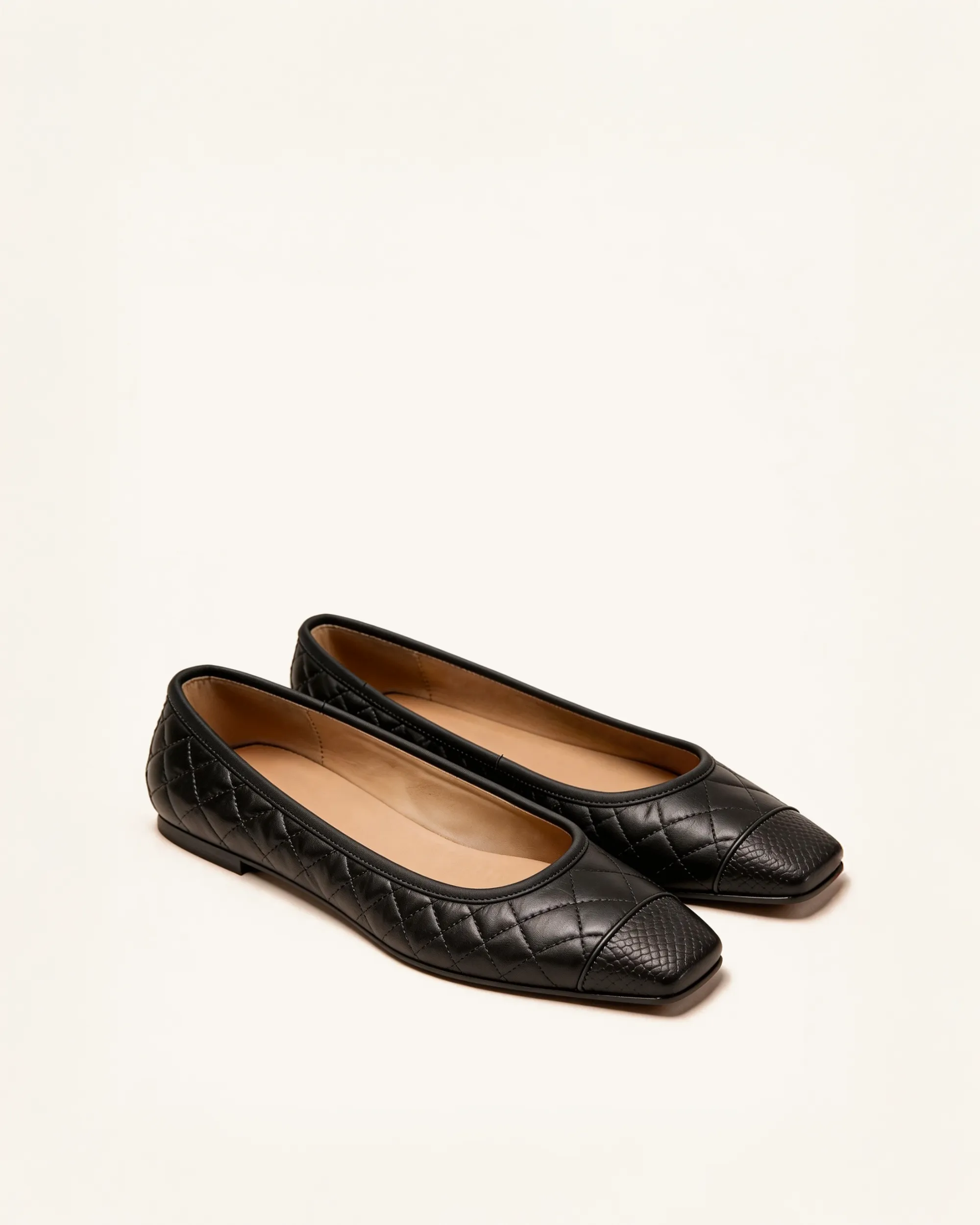 Lily Quilted Flats – Black sold by JW PEI