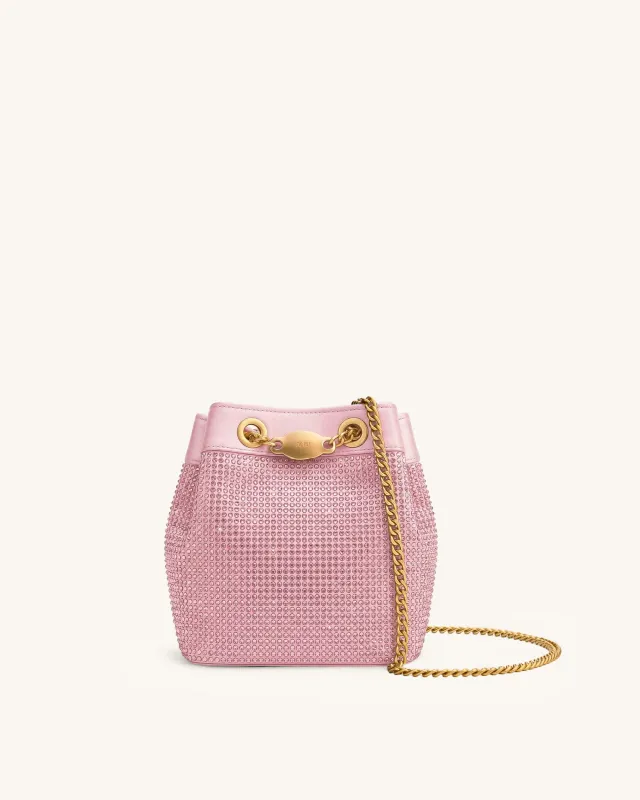 Yara Artificial Crystal Bucket Bag - Pink made by JW PEI