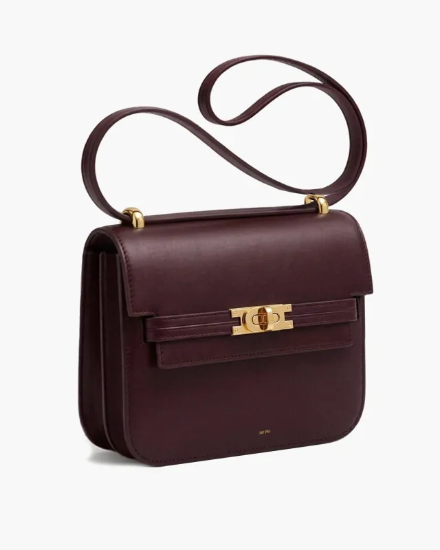 Olivia Strap Metal Buckle Crossbody Square Bag - Burgundy made by JW PEI
