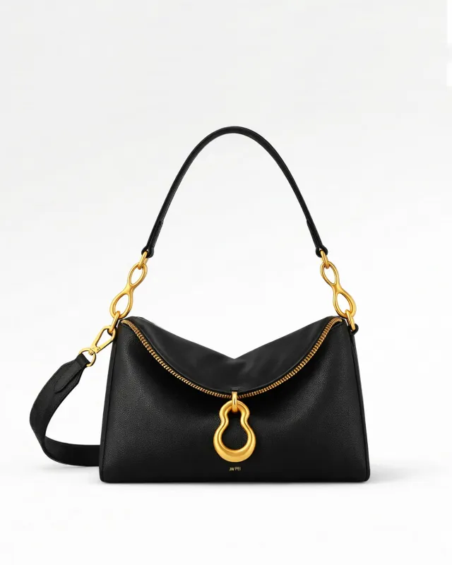 Jayla Metal Hardware Shoulder Crossbody Bag - Black made by JW PEI