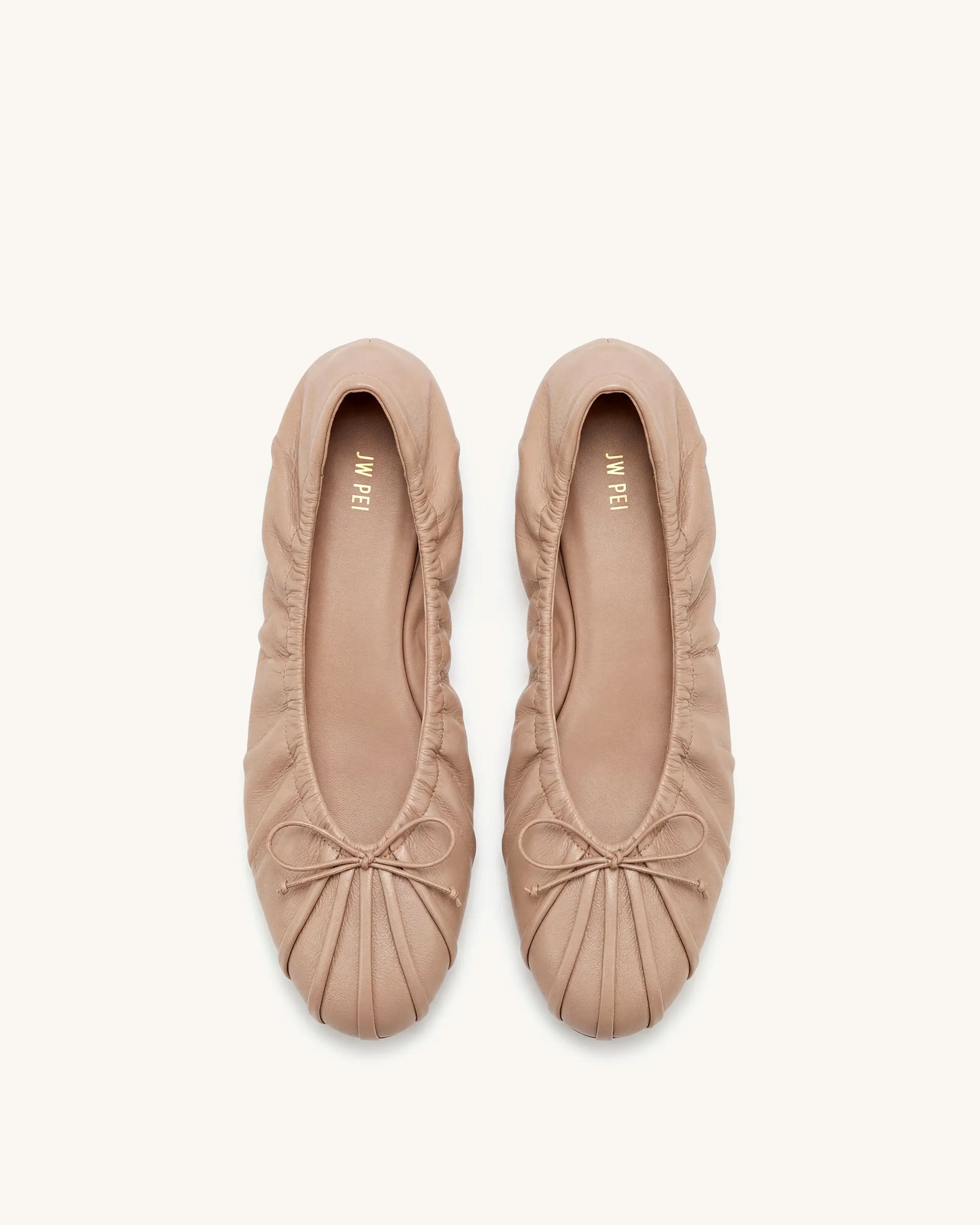 Elara Ruched Drawstring Ballet Flats - Khak sold by JW PEI product image thumbnail 2