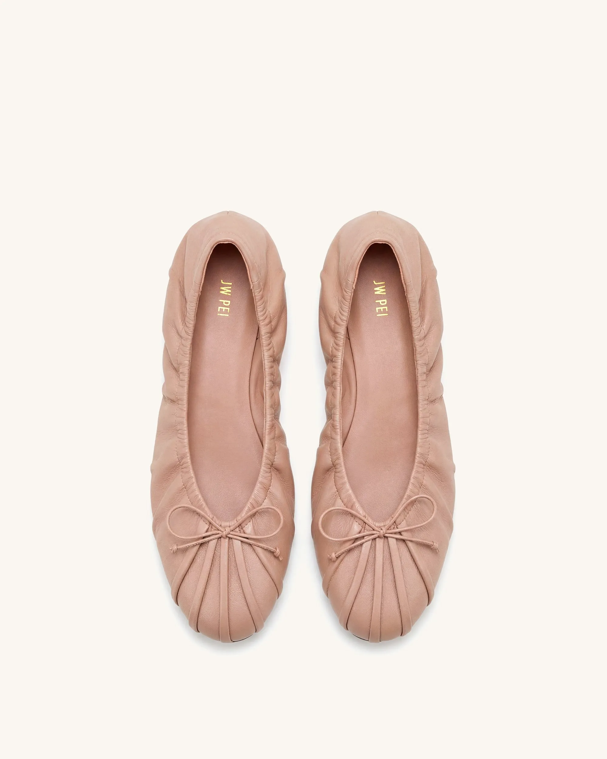 Elara Ruched Drawstring Ballet Flats - Pink sold by JW PEI product image thumbnail 2