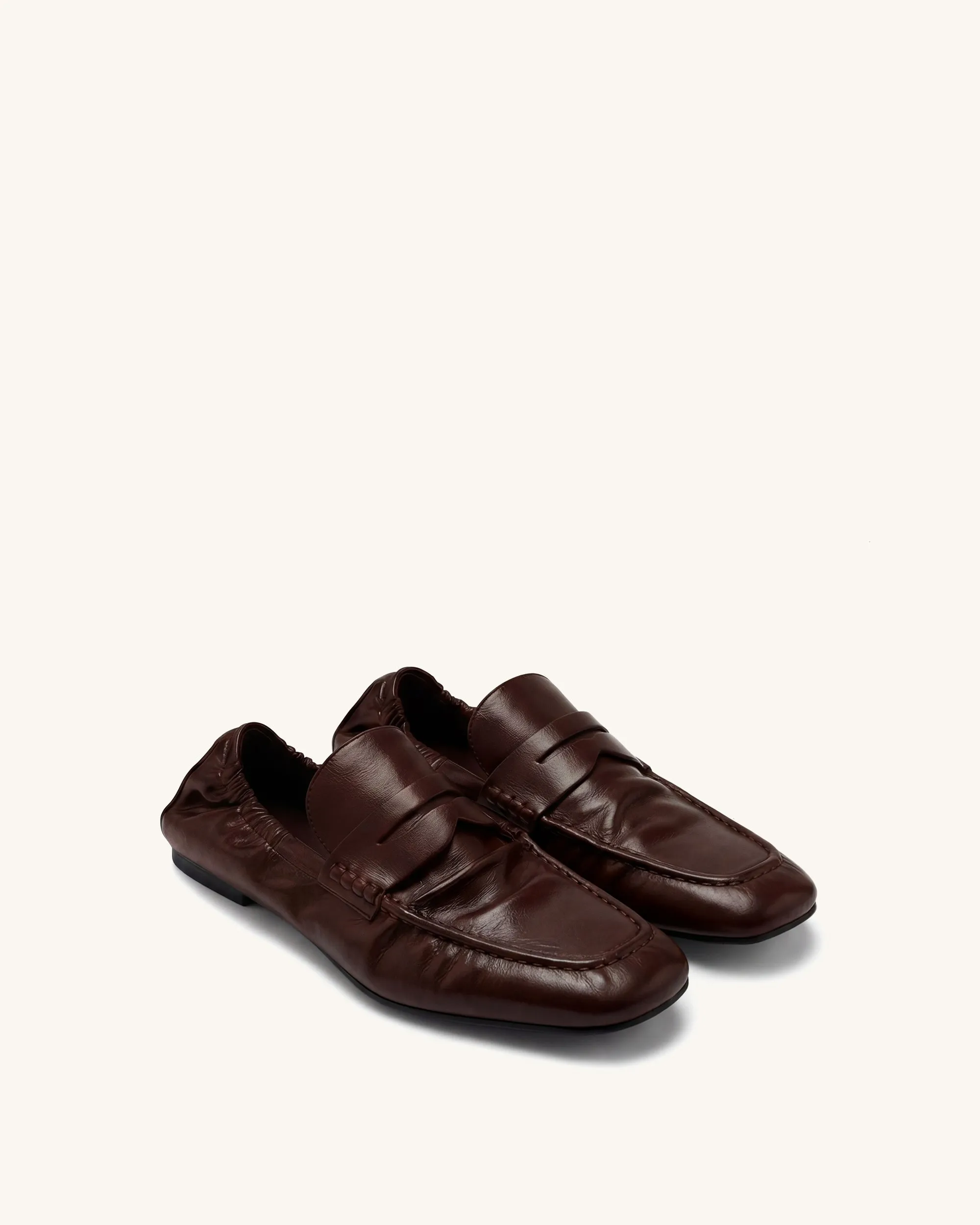 Rowan Pleated Flat Loafers - Deep Burgundy sold by JW PEI