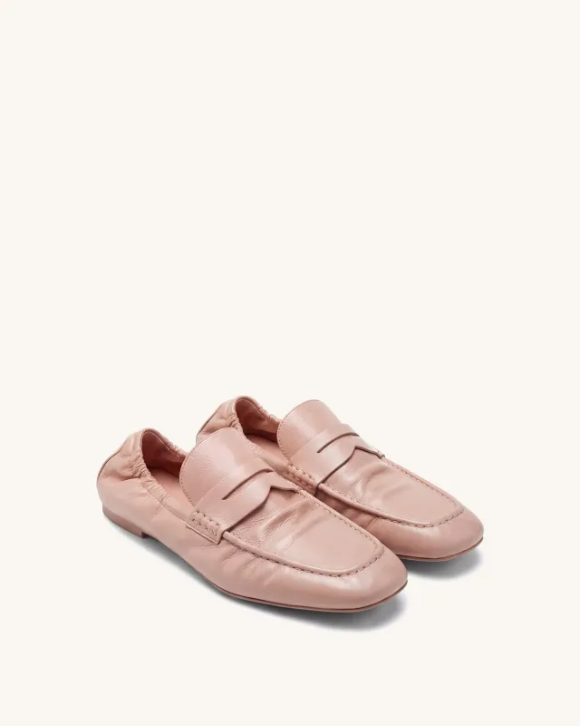 Rowan Pleated Flat Loafers - Pink made by JW PEI