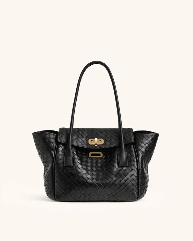 Woven Tote Bag - Black made by JW PEI