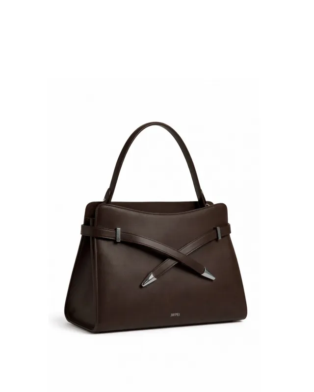 Avery Top Handle Bag - Brown made by JW PEI