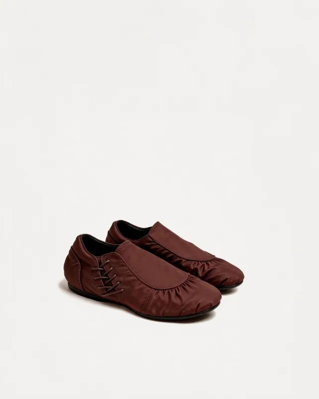 Ruby Ruched Flats – Brown made by JW PEI